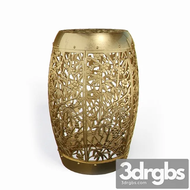 Ottoman midcentury asian inspired garden stool 2 3D Model Free