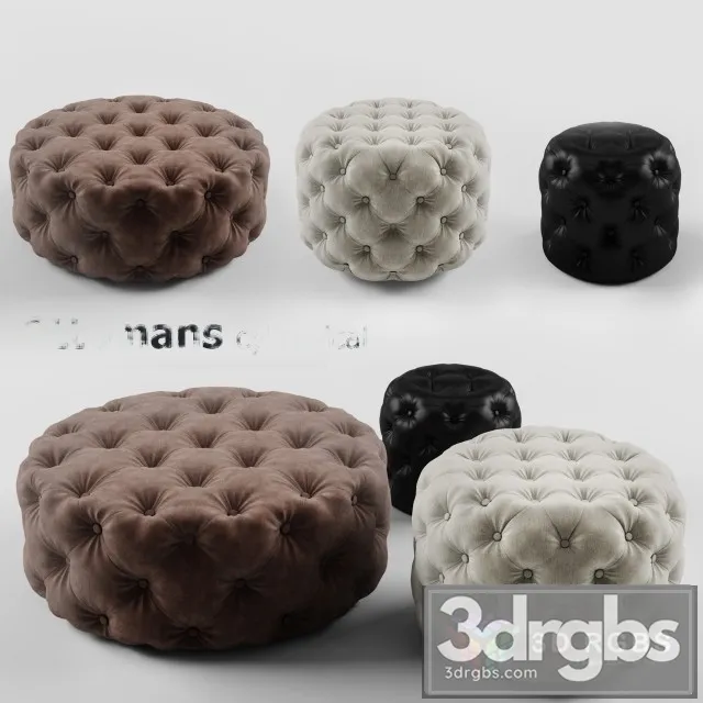 Ottomans Cylindrical 3D Model Free
