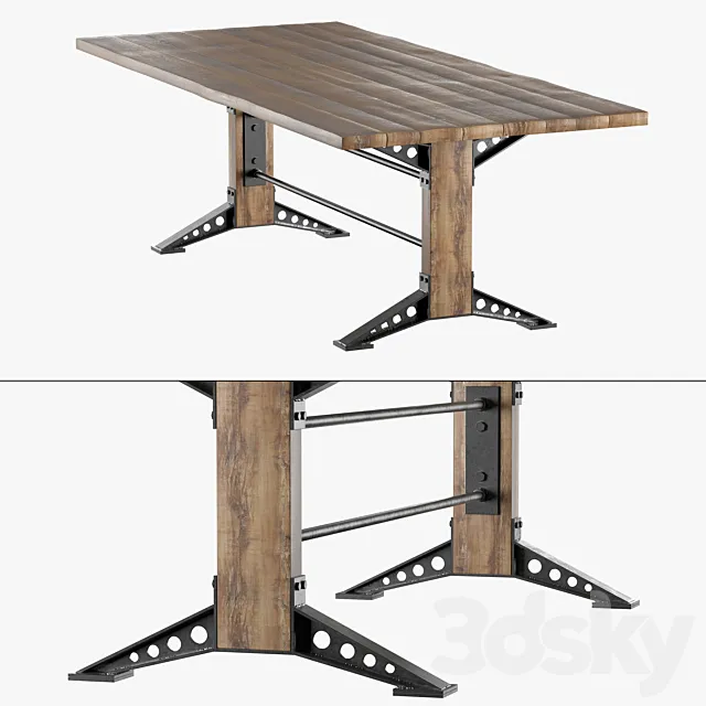 Oud eiken tafel - Graz 3D Model