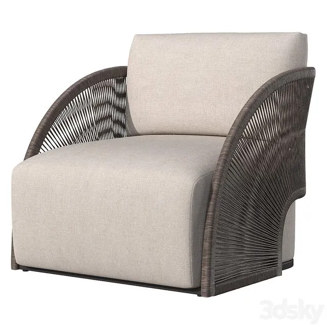 Outdoor Armchair Pavona Lounge Chair Restoration Hardware 2021 3D Model