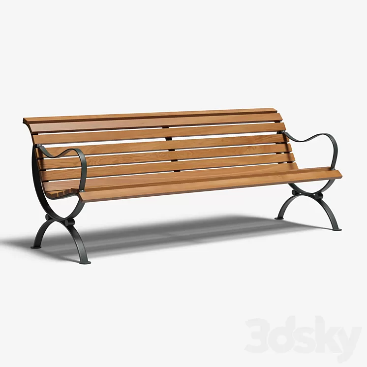 Outdoor bench 3D Model