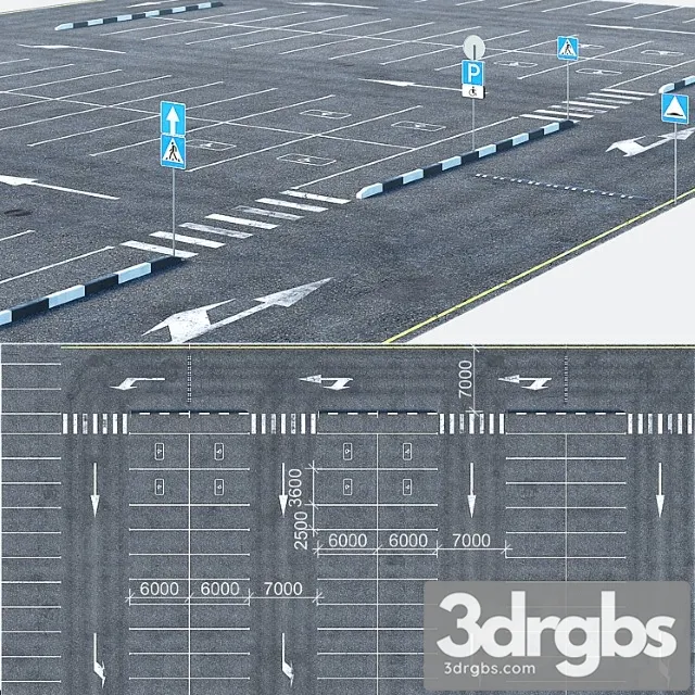 Outdoor Car Park 3D Model Free