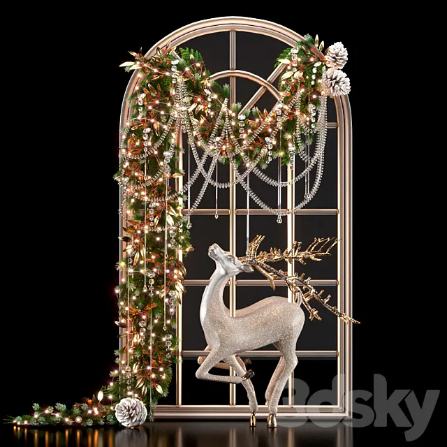 Outdoor Christmas set 3D Model