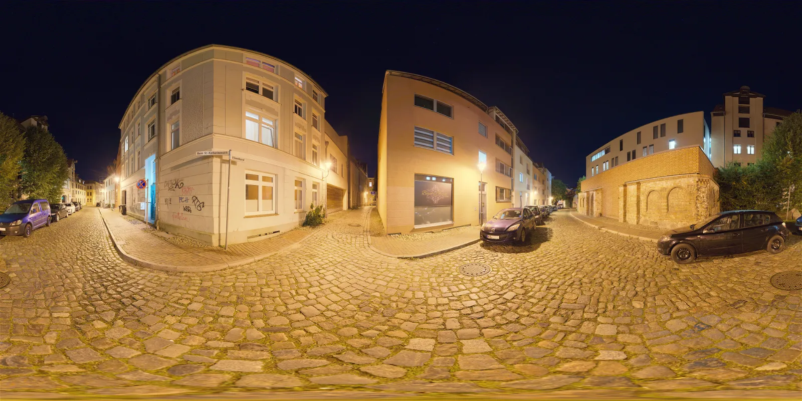outdoor - Cobblestone Street Night