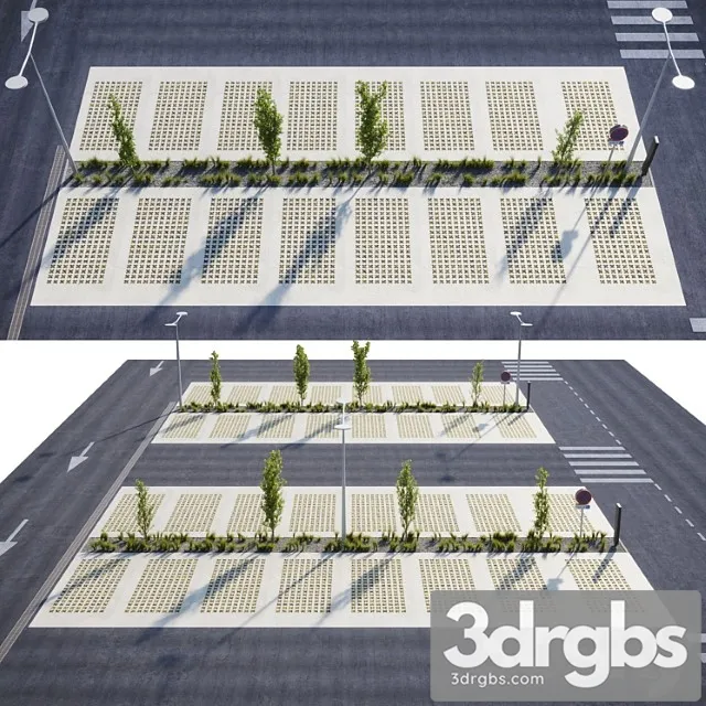 Outdoor eco-parking 3D Model Free