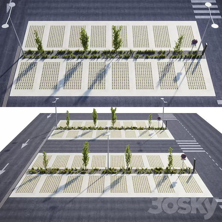 Outdoor eco-parking 3D Model