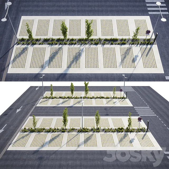Outdoor eco-parking 3D Model