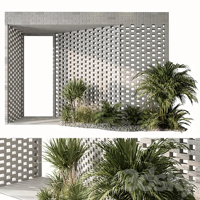 Outdoor Entrance Parametric Brick Wall - Architecture Element 53 3D Model