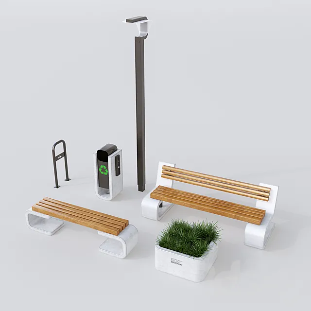 Outdoor equipment S3T. Collection City 3D Model
