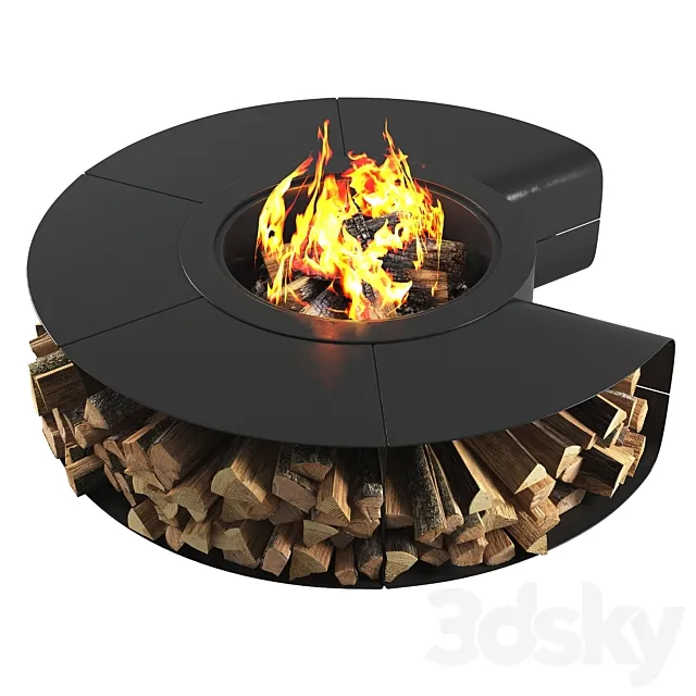 Outdoor fire pit omega 3D Model