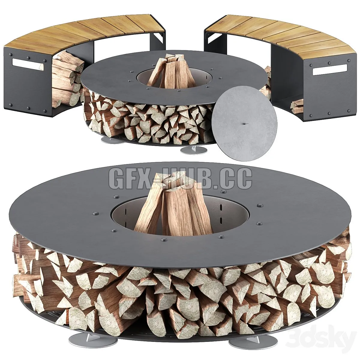 Outdoor Fireplace 3D Model