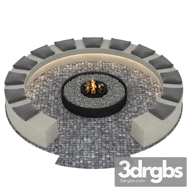 Outdoor Fireplace 3D Model Free
