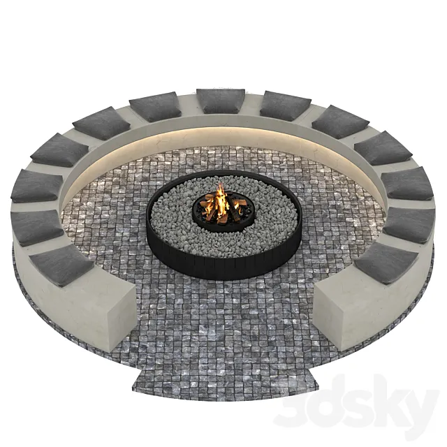 Outdoor Fireplace 3DModel