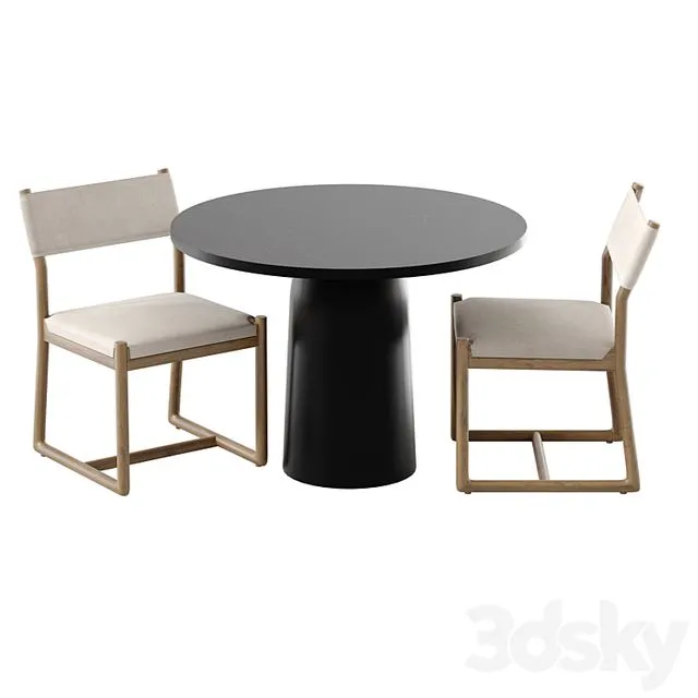 Outdoor furniture table and chairs for garden patio cafe Bilson outoor 3D Model