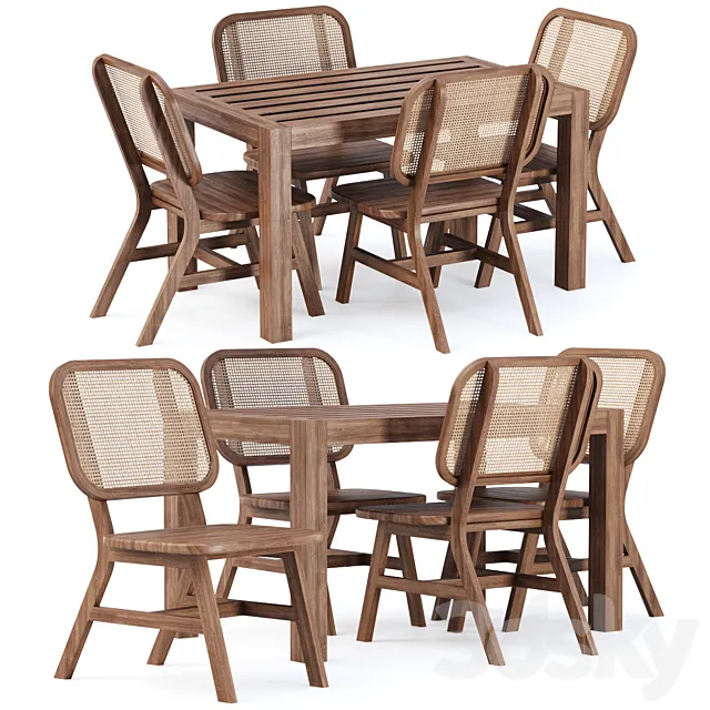 Outdoor garden furniture set_v08 _ Garden furniture set 3D Model