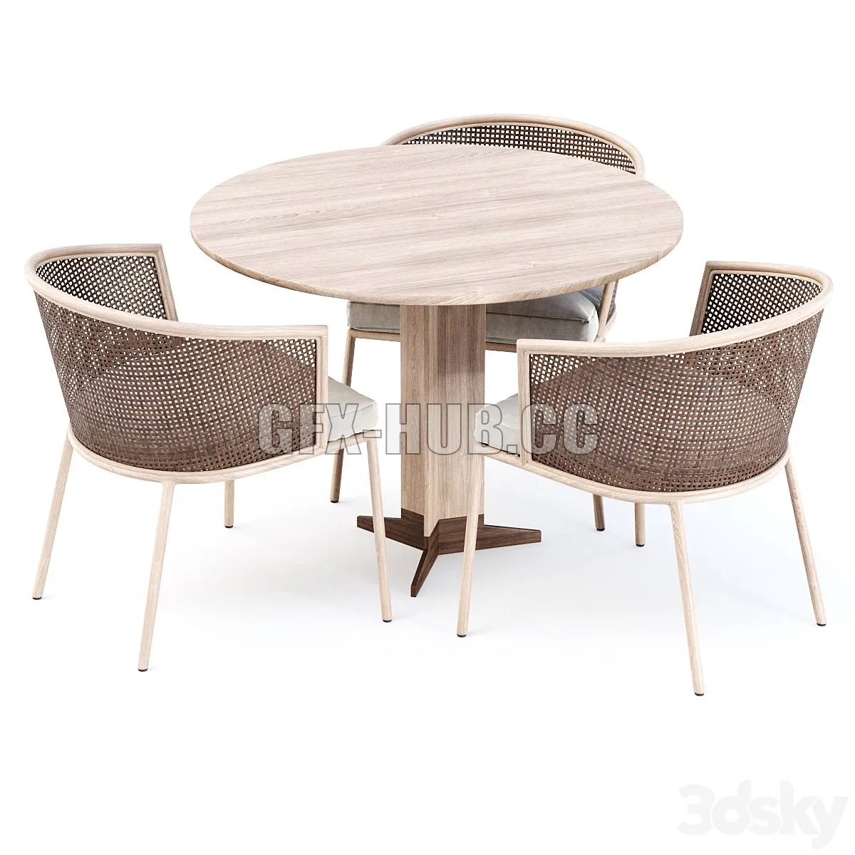 Outdoor garden furniture set_v12 3D Model