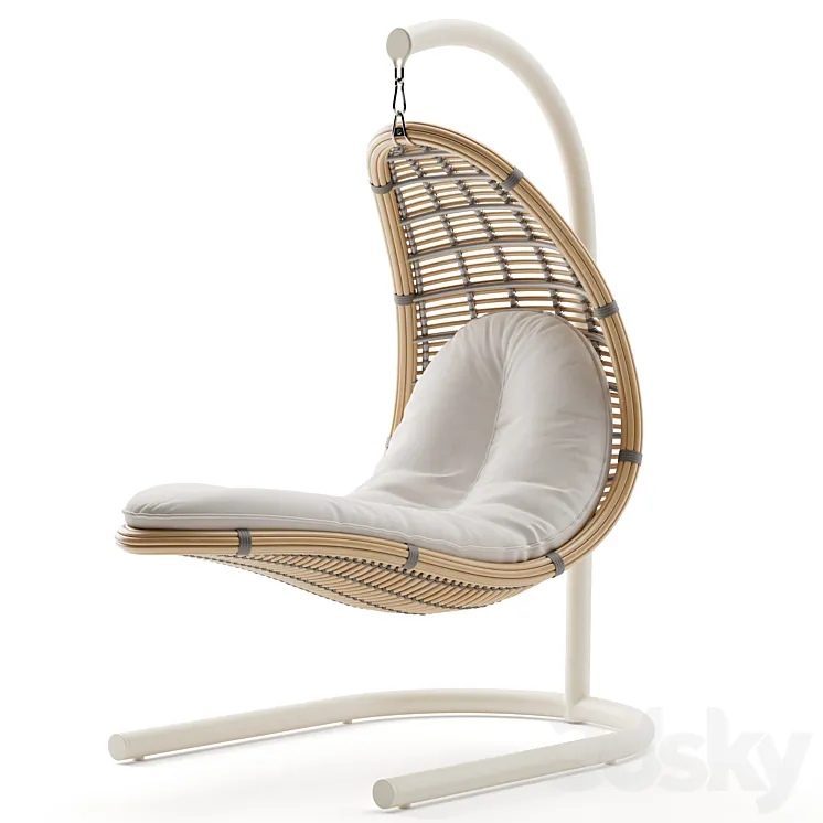 Outdoor garden wicker rattan hanging chair Christy 3D Model Free