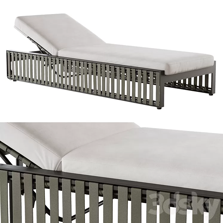 Outdoor garden wicker woven lounger Skyline design Horizon