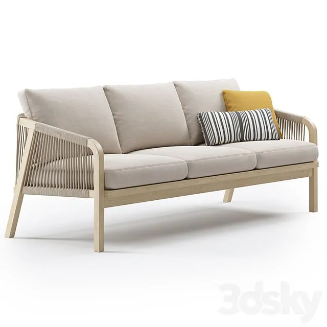 Outdoor Garden Woven Lounge 3 seater Sofa by Kettler 3D Model