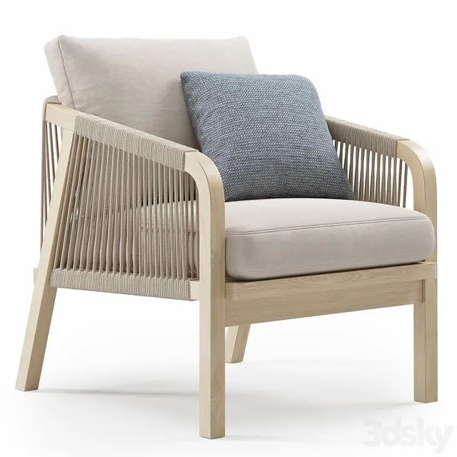 Outdoor Garden Woven Lounge Armchair by Kettler 3D Model