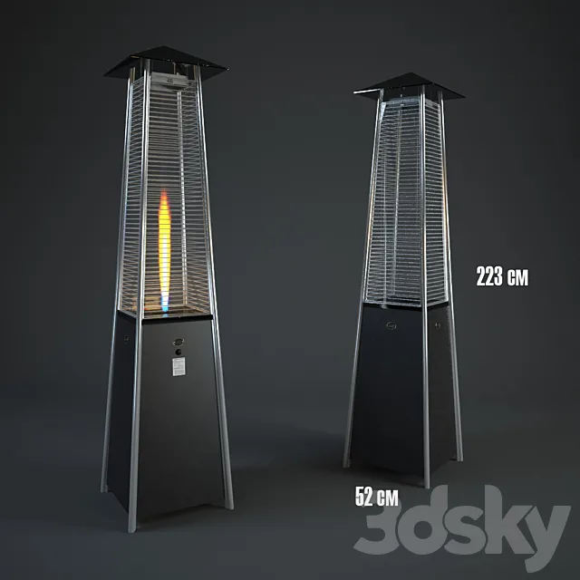 Outdoor gas heater FlameTower 3D Model