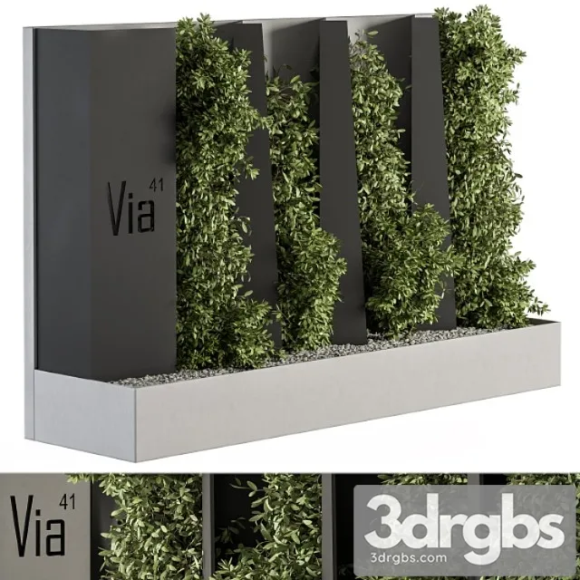 Outdoor green wall and fence - architecture element 44 3D Model Free