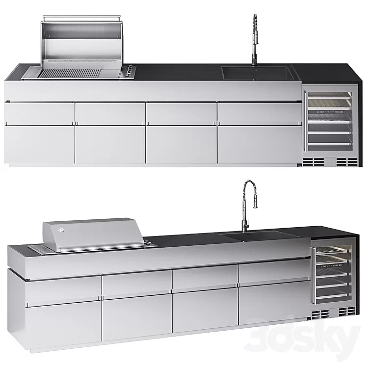 Outdoor Kitchen Island Fesfoc Krakatoa 3D Model