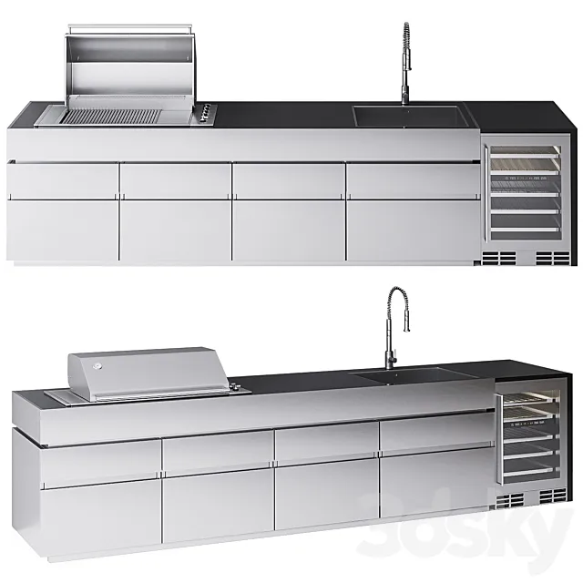 Outdoor Kitchen Island Fesfoc Krakatoa 3DModel