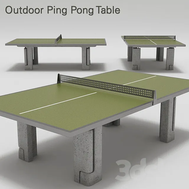 Outdoor Ping Pong Table 3D Model