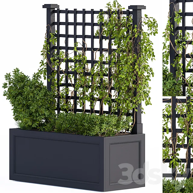 Outdoor Plant Box Black 3D Model