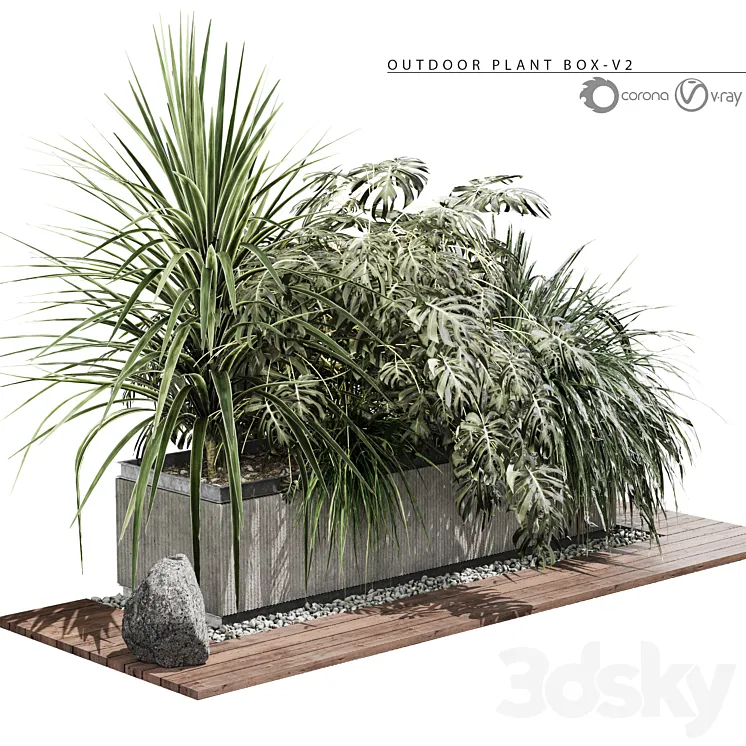 OUTDOOR PLANT BOX-V2 3D Model Free