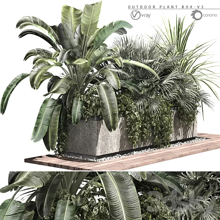 OUTDOOR PLANT BOX-V3 3D Model Free