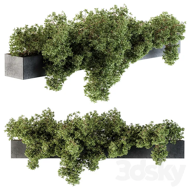 Outdoor Plant Set 103 - Hanging Plants 3D Model