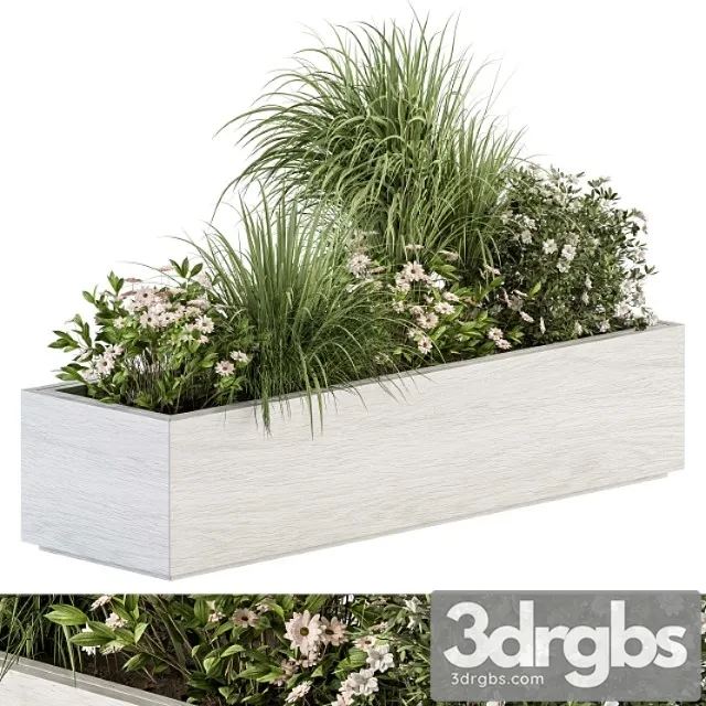 Outdoor Plant Set 290 Plant Box 3D Model Free