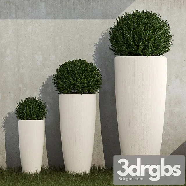 Outdoor Planters 02 3D Model Free