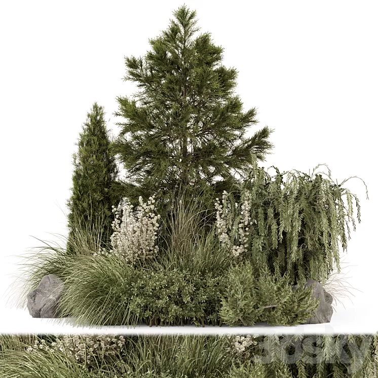 Outdoor Plants Bush Collection -Bush Set 1578 3D Model Free