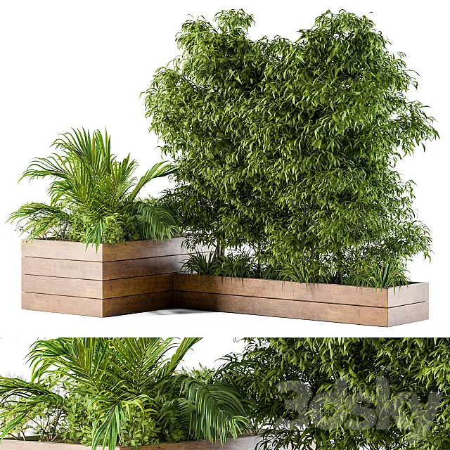 Outdoor Plants L Type Box 3D Model