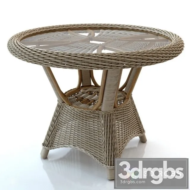 Outdoor Rattan Table 3D Model Free