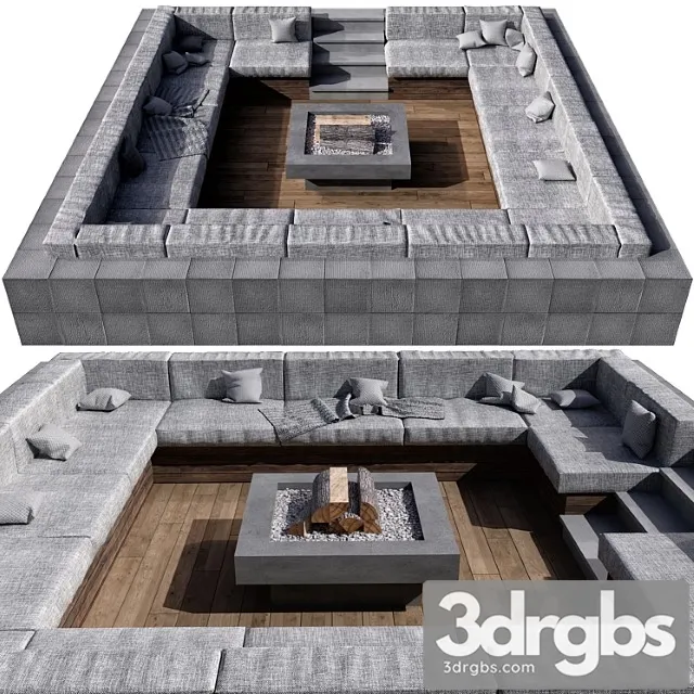 Outdoor sitting area no1 3D Model Free