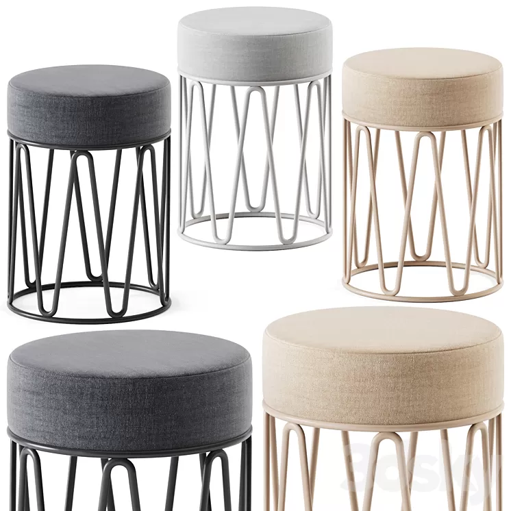 Outdoor Stool Lagarto by iSimar / Round chair 3D Model Free