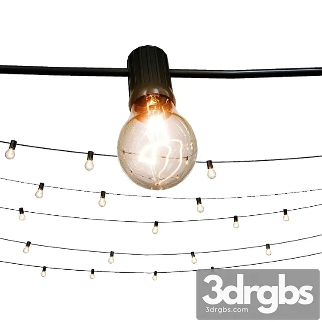 Outdoor String Lights for Patio Garden Backyard Wedding Party Christmas Lights 3D Model Free