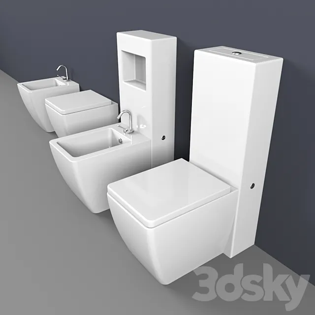 Outdoor toilet and bidet Kerasan Ego 3D Model