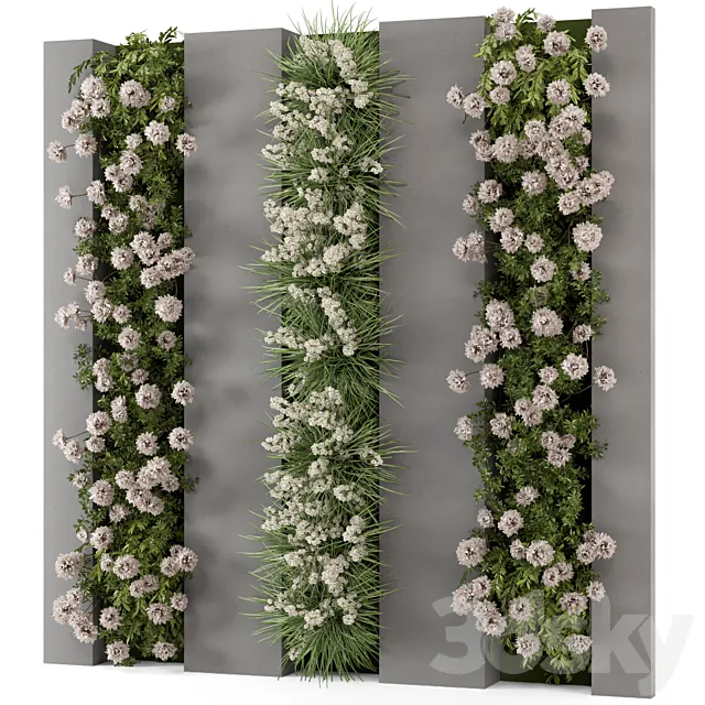 Outdoor Wall Vertical Garden Set - Set 1082 3D Model