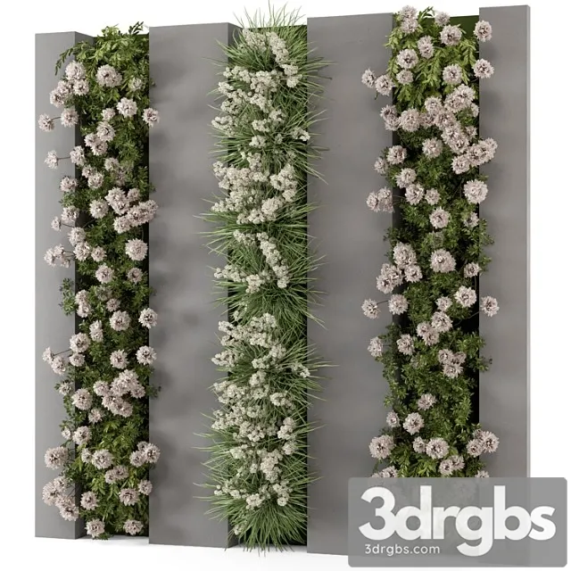 Outdoor Wall Vertical Garden Set Set 1082 3D Model Free