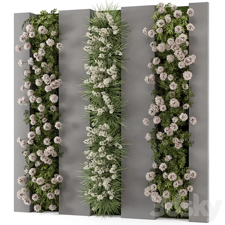 Outdoor Wall Vertical Garden Set – Set 1082 3D Model Free Download