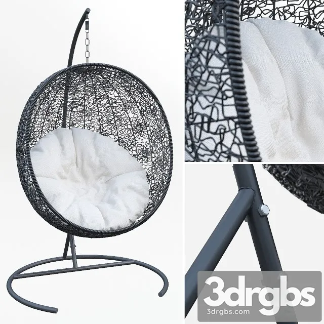 Outdoor Wicker Swing Chair 3D Model Free