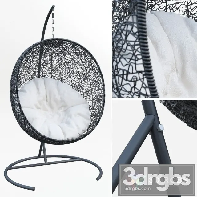 Outdoor Wicker Swing Chair 3D Model Free