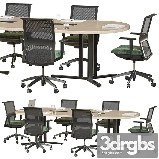 Oval Conference Table 3 3D Model Free