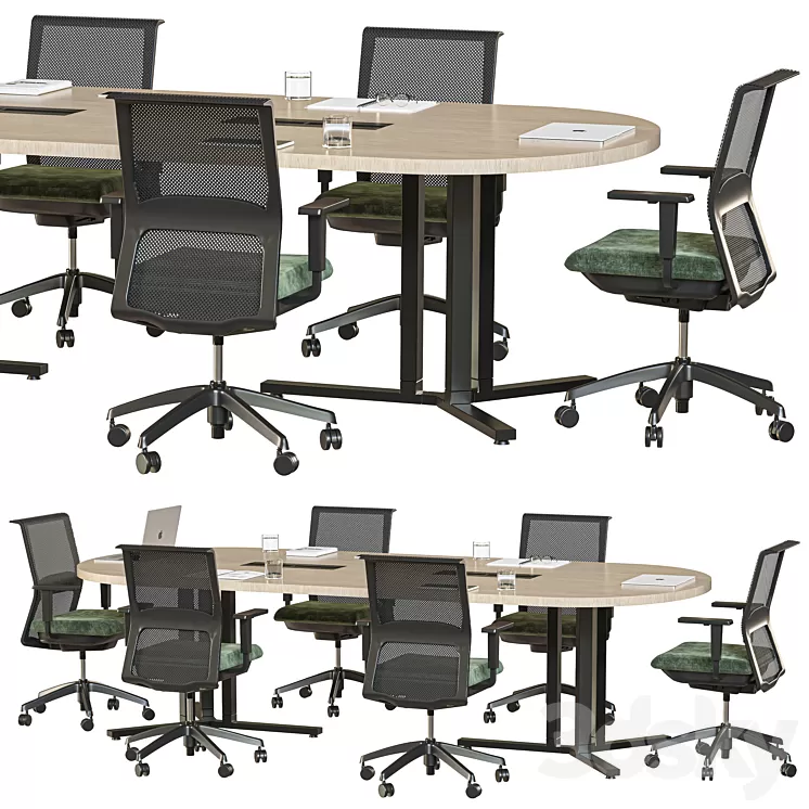 oval conference table 3D Model Free