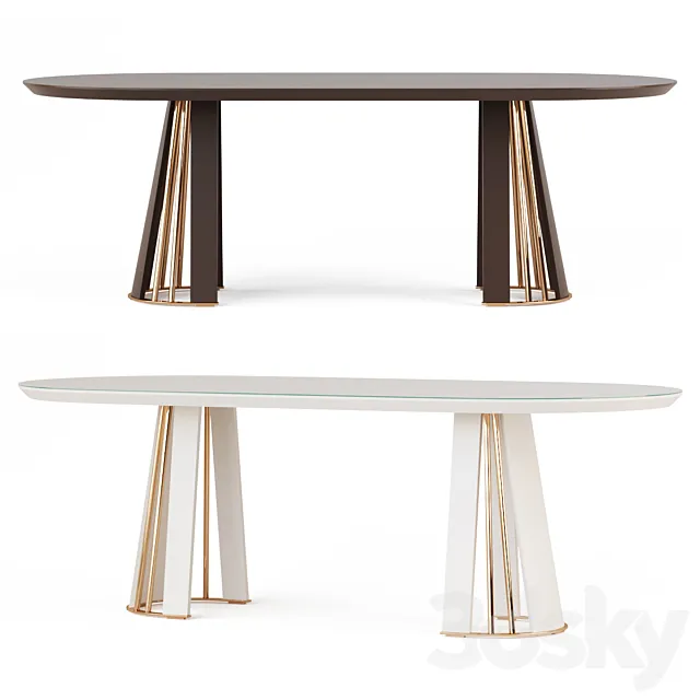 Oval Dining Table Enza Home "vienna" 3D Model
